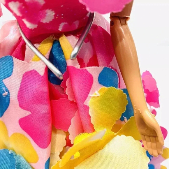 MATTEL BARBIE Doll Blonde Hair Floral Dress Articulated Elbows Knees 12" Tall - Picture 7 of 12